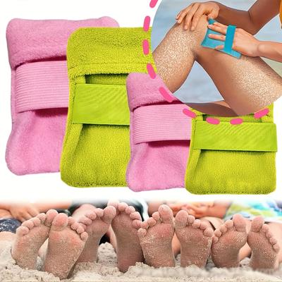 1pc Portable Beach Sand Removal And Cleaning Tool - Battery-Free Ergonomic Design with Soft Fabric And Exfoliating Bristles
