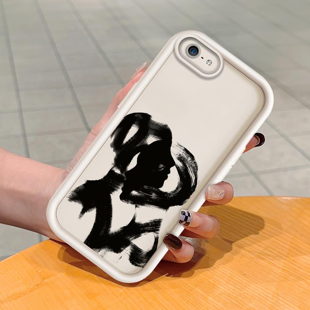 Soft Silicone Square Ladder Printing Pattern Phone Casing Full Cover Camera Shockproof Protection Rubber Case for iPhone Infinix Tecno OnePlus