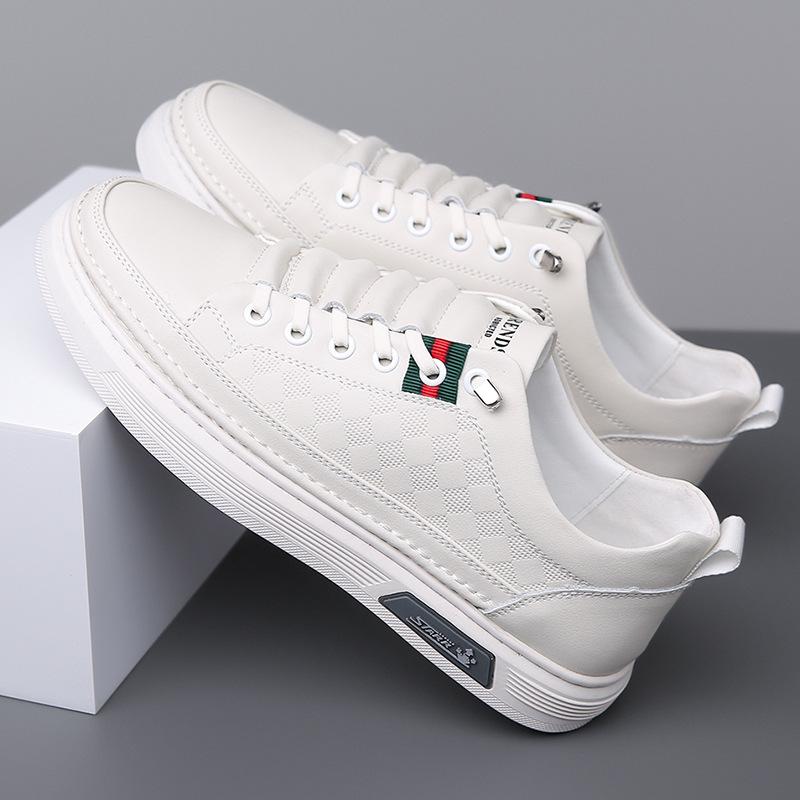 

Кеды мужские модные весенние новые кожаные дышащие туфли мужские повседневные универсальные мягкая подошва на одном педале мужские туфли модная обувь 44