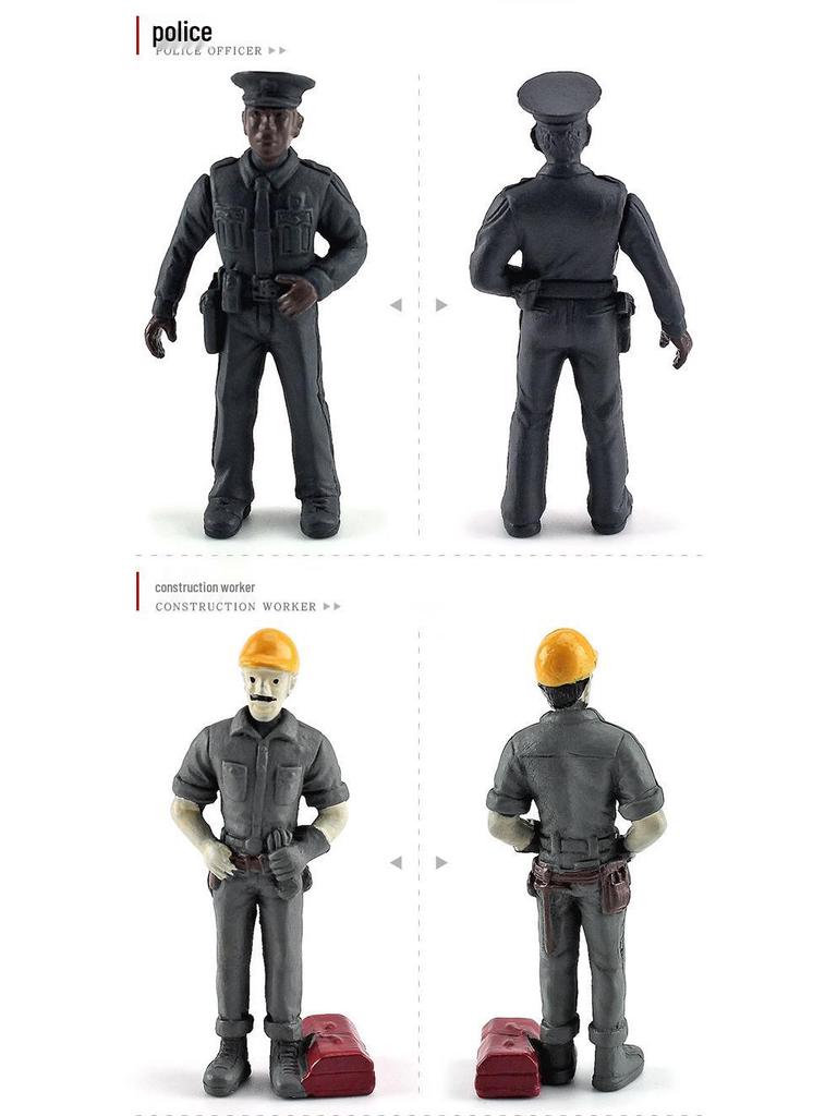 Realistic Solid Role Player Doll Ornaments: Veterinarian, Pilot, Postman, Baker