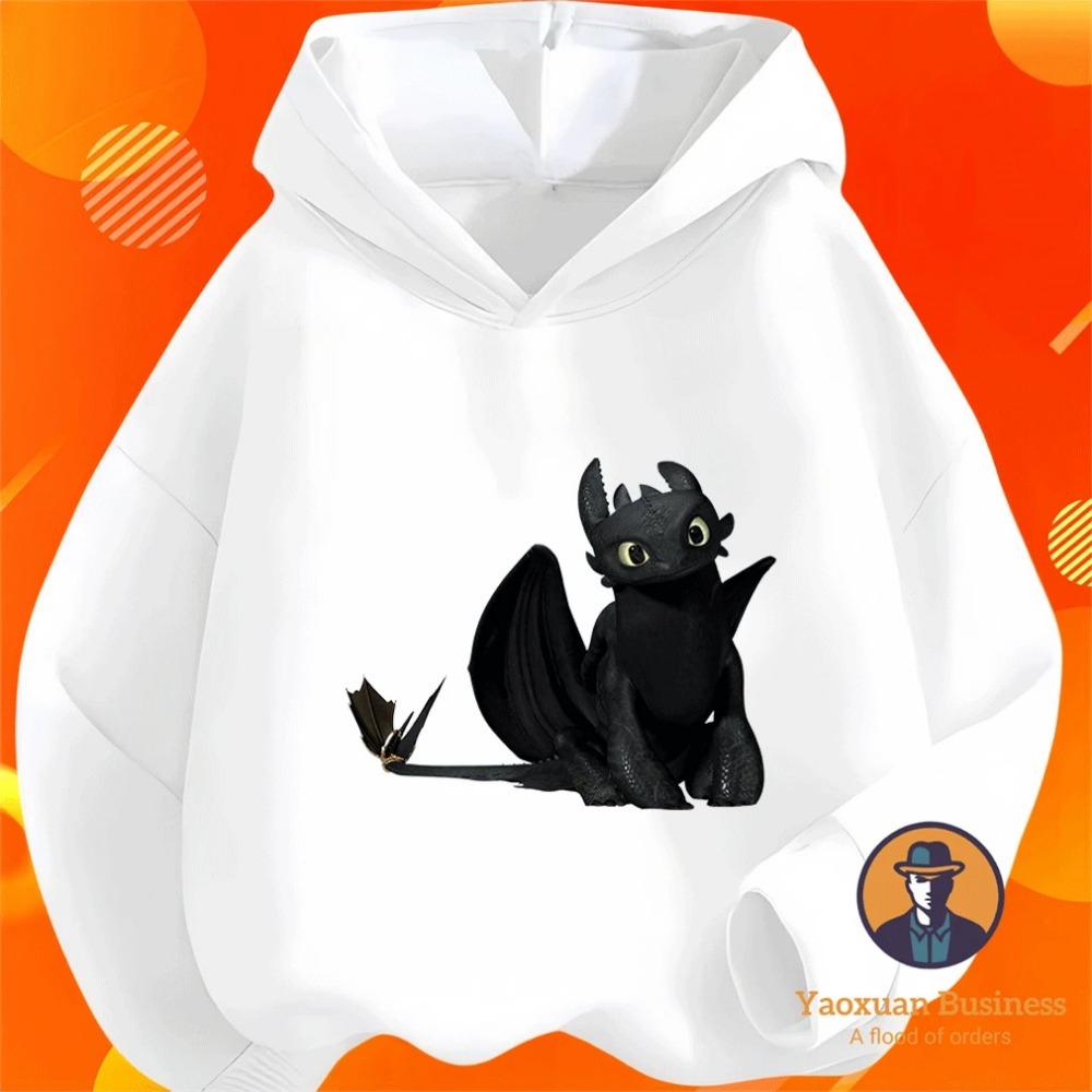 

2026 How To Train Your Dragon Cartoon Print Hoodie Autumn Winter Fashion Kids Student Hot Sale 100