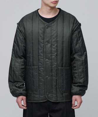 Vertical Quilted Military Liner Jacket [Gunmetal]