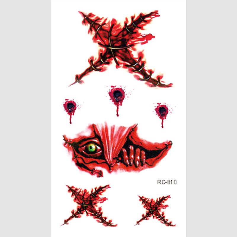Halloween Temporary Horror Surgery Wound Scar Tattoo Stickers