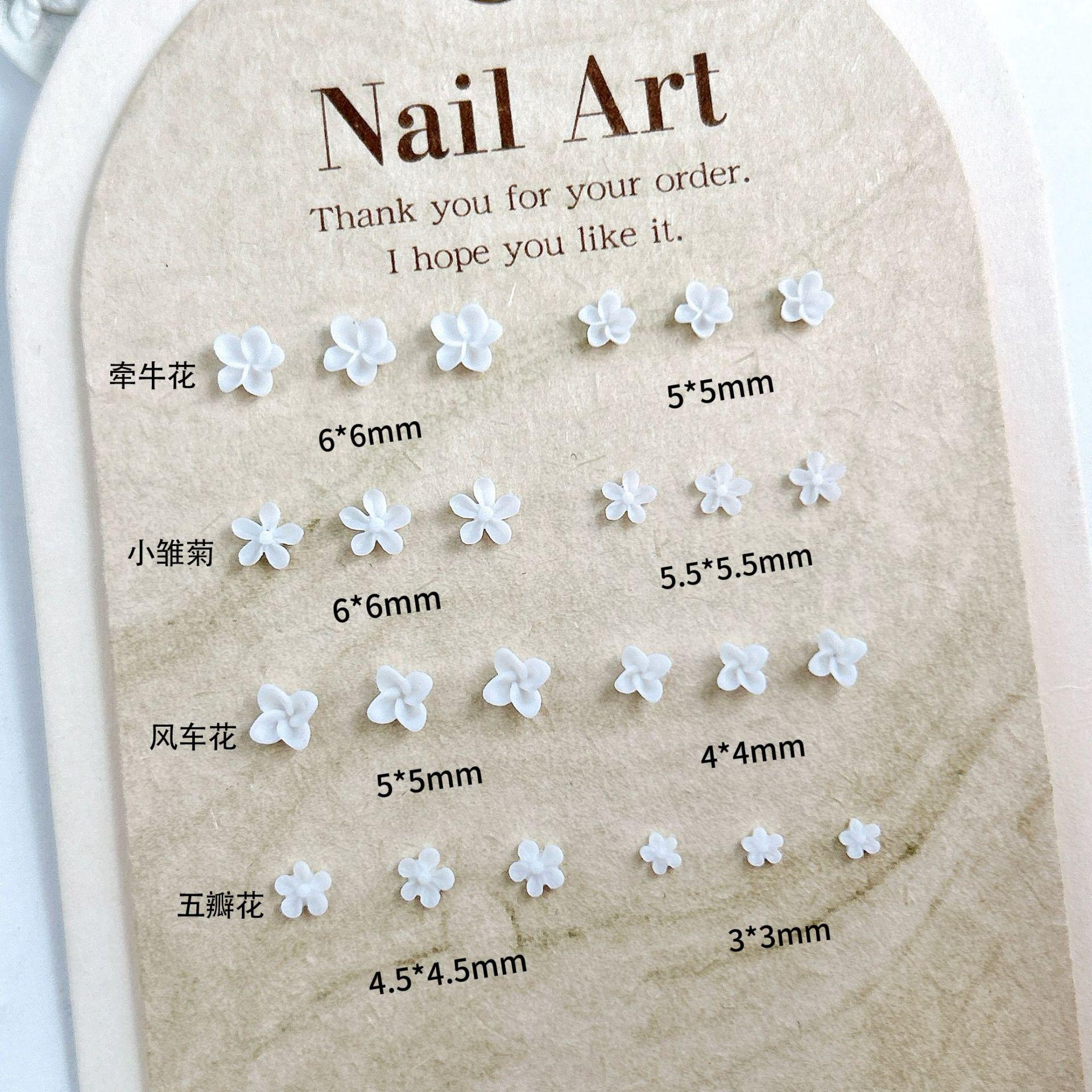 Hot Selling New Resin Macaron Small Flower Nail Art Accessories DIY Handmade Wearable Nail Parts Morning Glory Large6*6