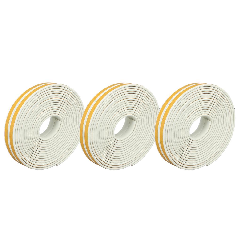 6Pcs Foam Weather Stripping Door Seal Strip Insulation Tape Roll Self Adhesive Sealing Weatherstrip