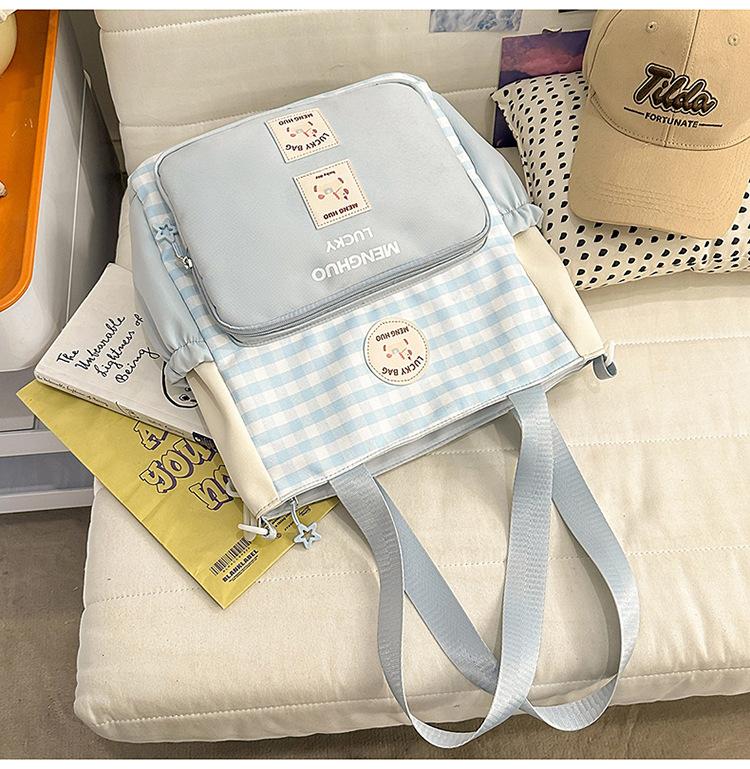 Schoolbag Girl Small Fresh Junior High School Student Schoolbag Ins Style Pattern Cute Lightweight Campus Backpack Versatile Tutoring Bag