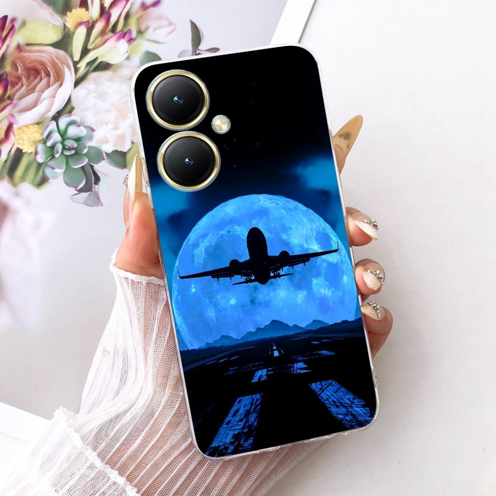 Für Vivo Y27 Hülle Transparent Niedliche Katze Mode Schmetterling Lustig Bemalt Weiche Handyhülle Für VivoY27 V2249 Abdeckung