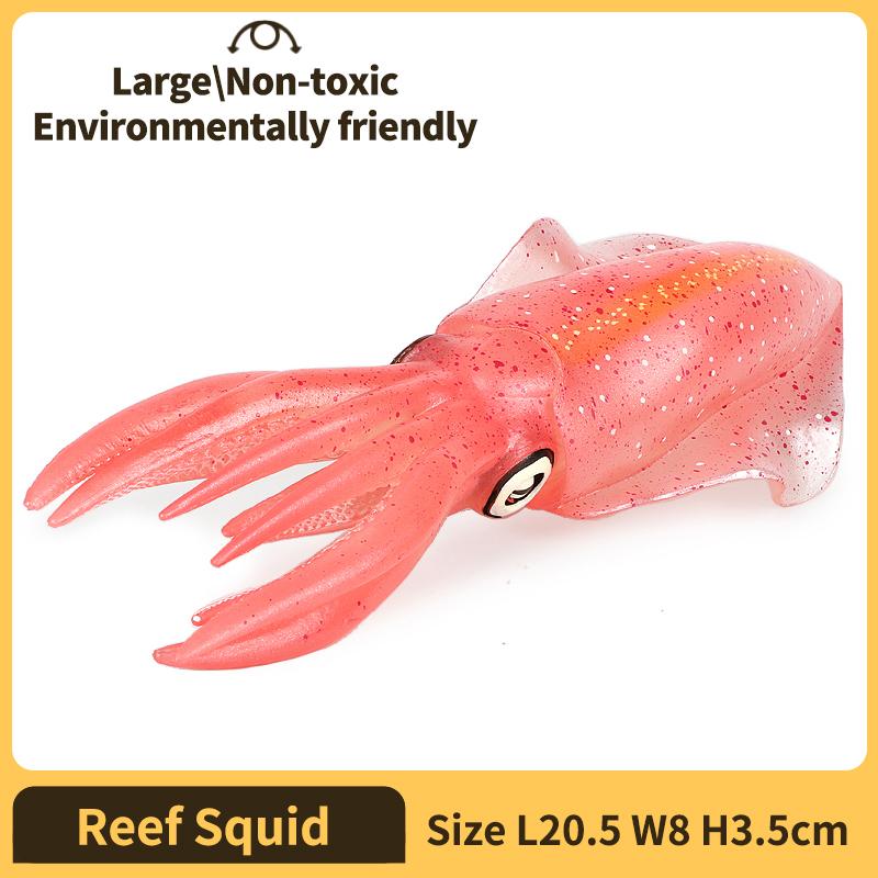 Sea animals Octopus Reef Squid Plaything Figurine Polymer Material Miniature Figure - Fun Learning-Enhancing Play Plaything for Boys, Girls & Kids