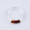 New Mixed Gold Color Tube Beads Acrylic Bracelets Bangles for Women Men Stretch Bamboo Curved Resin Bracelet Stack Jewelry Gifts