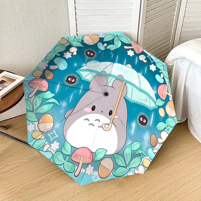 Ombrello di Totoro con Apertura Automatica per Avventure all'Aperto, Accessorio da Viaggio Perfetto e Regalo 200
