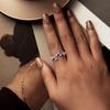 Silver adjustable ring purple FLOWERS silver 925