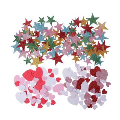 Pureseek Glitter Stickers, Cute Star and Heart Shapes for Kids, Set of 450