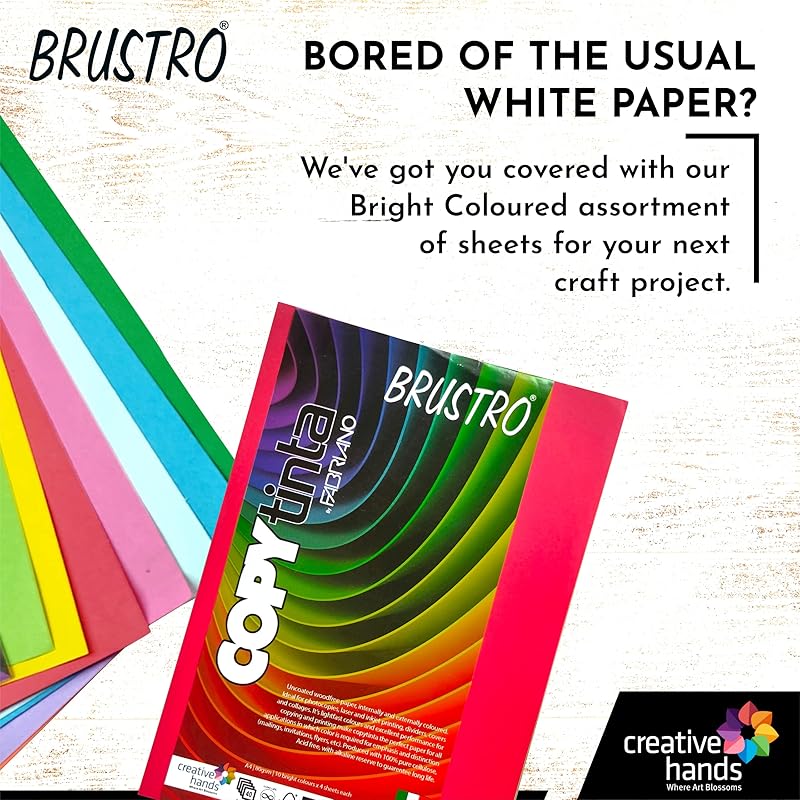 

BRUSTRO Copytinta Coloured Craft Paper A4 Size 80 GSM Mint Blue Shade (CIELO), 30 Sheets Pack. Double Side Coloured for A4