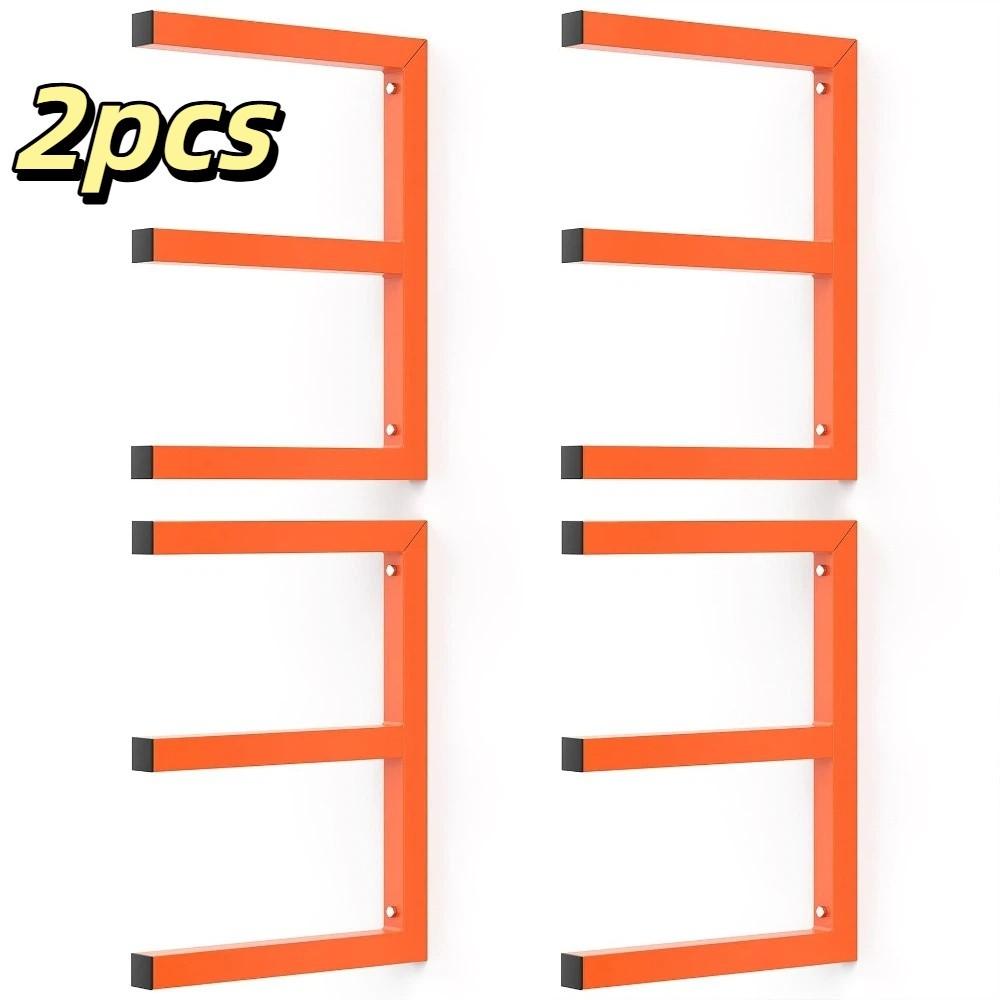 Sturdy Metal Frame Wall Mounted Storage Shelf Multifunctional Wall Display Rack Home 2pcs