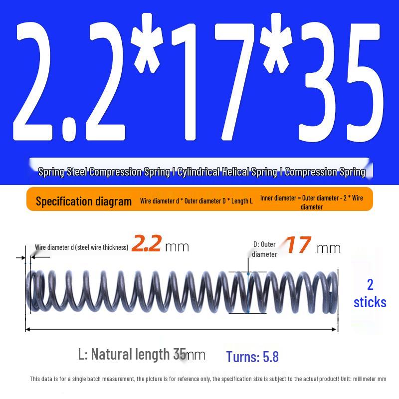 2.2mm Spring Steel Compression Spring - Cylindrical Helical Reset Mechanism