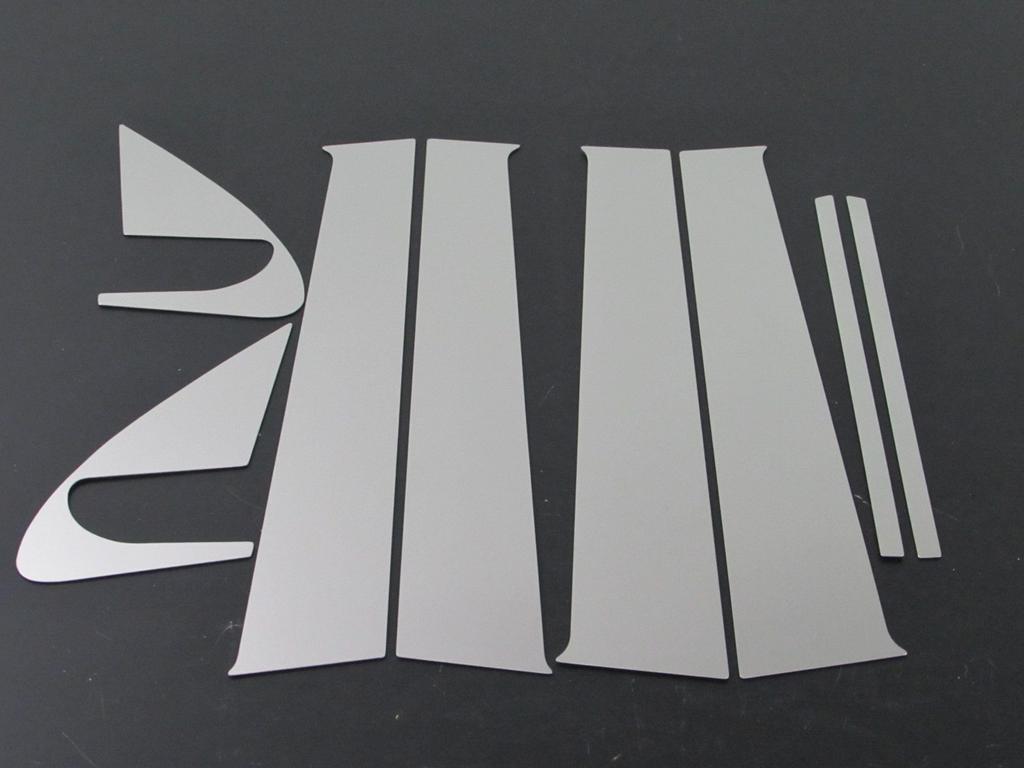 BRIGHTZ March K13 Ultra Mirror Plated Pillar Panel Covers for Toyota without Visors 4743 (8-Piece Set) [PIL-SIL-346]