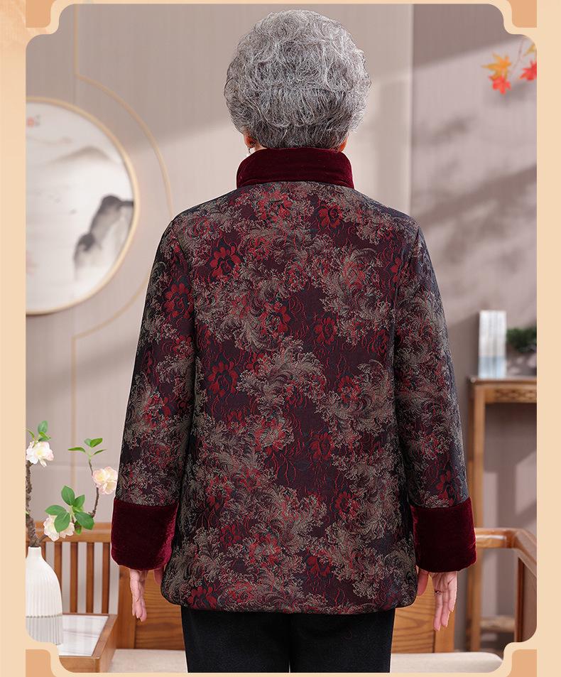 2025 Women's Winter Short Cotton Jacket - Plus Velvet, Thickened for Middle-aged & Elderly