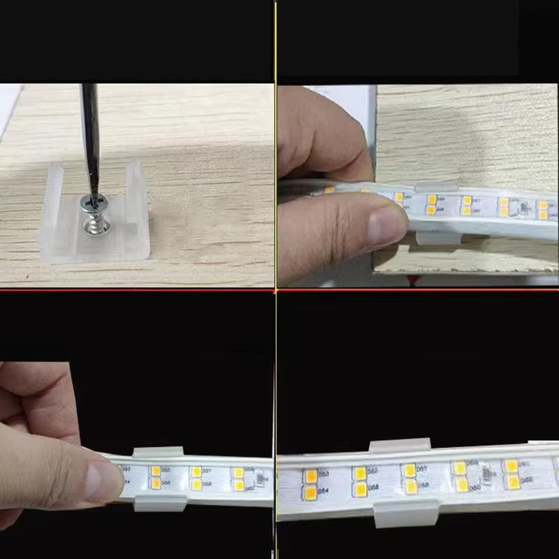 50pcs Led Connector Fix Clips LED Lighting Accessories Mounting Fixing on Wall For 9-12MM COB RGB 5050 Neon Strip Light