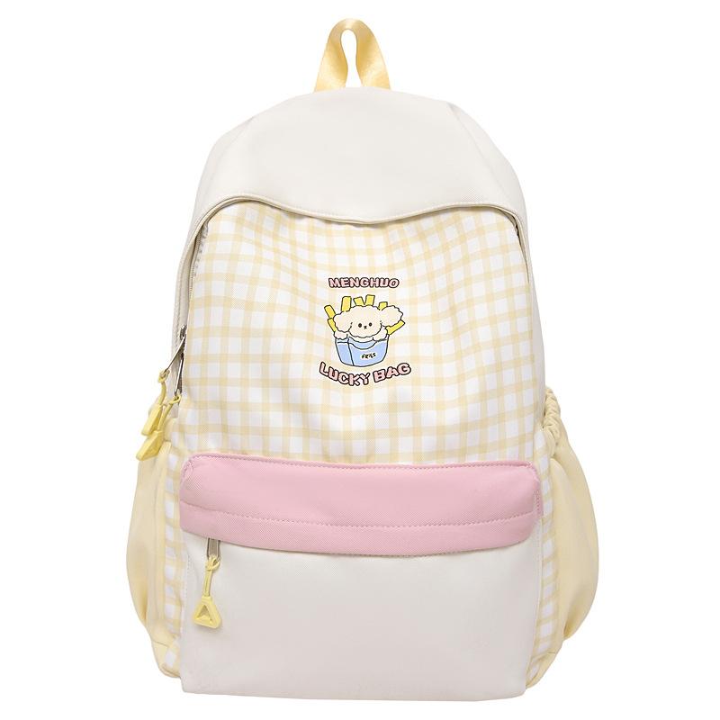 Schoolbag schoolbag junior high school student high school girl high value plaid Korean ins wind large capacity backpack female campus backpack