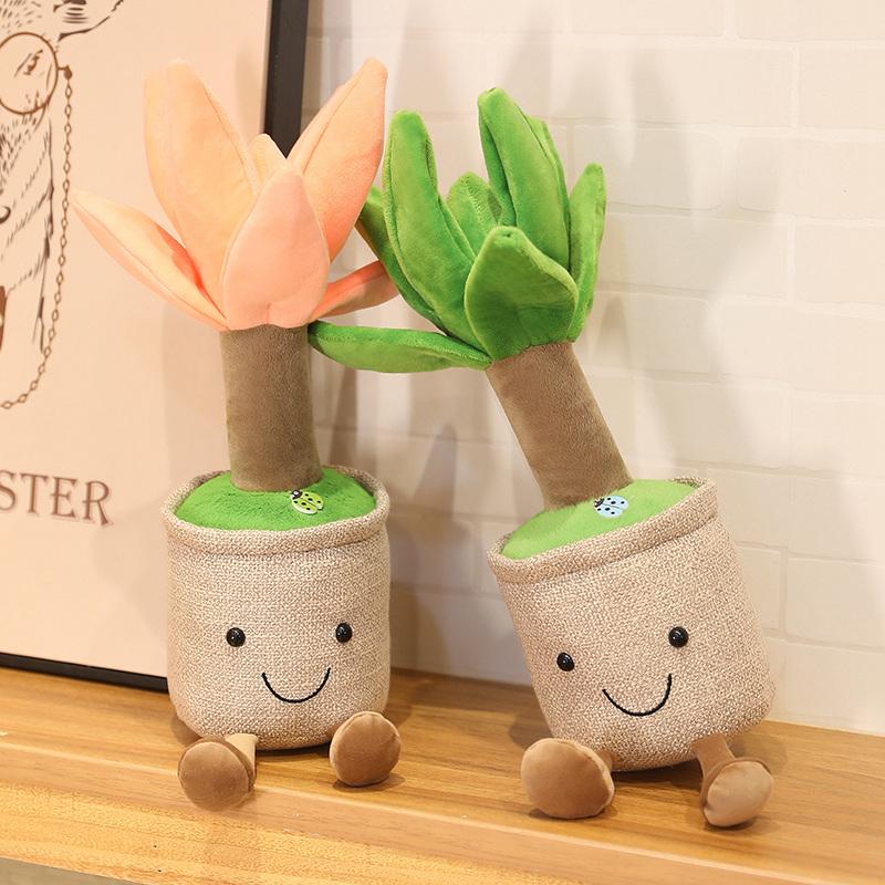 Artificial Dragon Beard Tree Pot Fleshy Hand Flower Plush Toy Cute Plant Series Home Decoration Girls Creative Gift