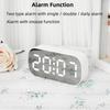 LED Mirror Digital Alarm Clock with and Date Display, Night Mode, Snooze Function, Adjustable Brightness, 12/24-hour Alarm Clock