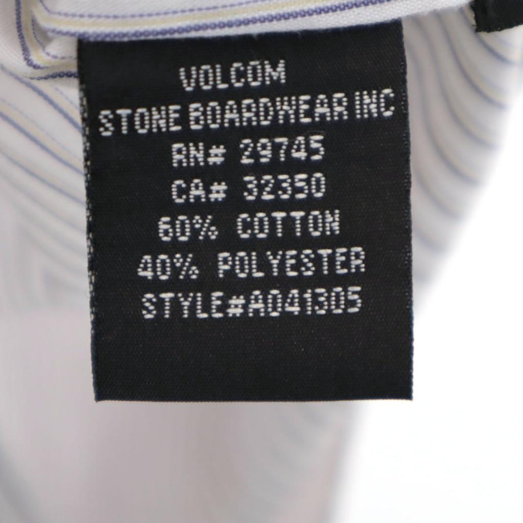 VOLCOM Striped Pattern Short sleeve shirt L Blue Men's Used