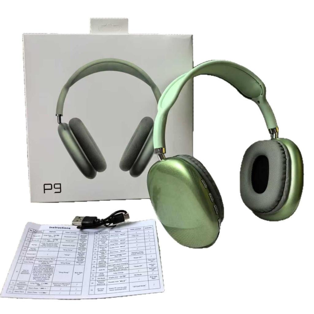 Bluetooth Over-Ear P9 Headset: Wireless Heavy Bass Sports & Gaming Earphones