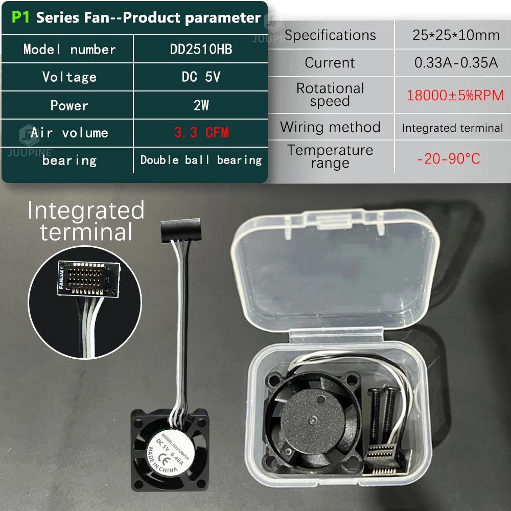 2510 Mini Fan 5V With Cable and Screws Hot End Cooling Cooler For Bambu Lab P1P P1S X1 X1C 3D Printer Hotend Heater Silent Fan