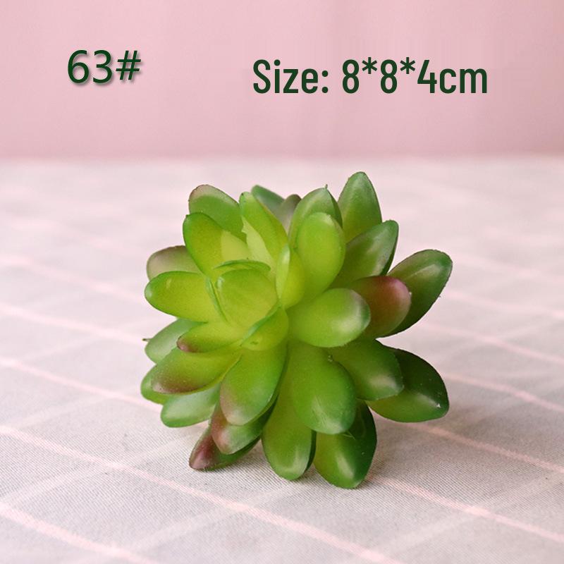 Realistic Flocked Succulents: Small Artificial Green Plant Wall Decor for Interiors