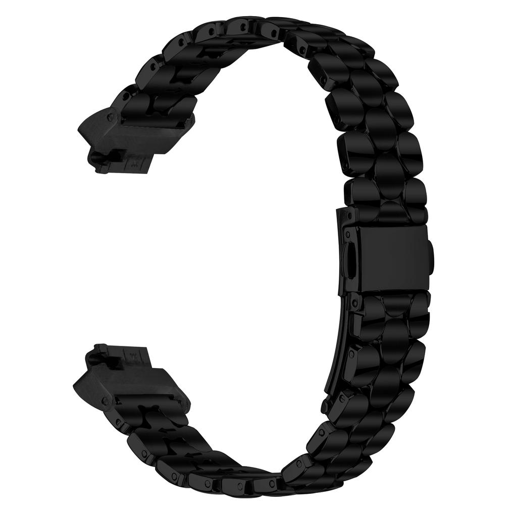 Watch Band for Fitbit Inspire HR/Inspire 2/Inspire Pearl-Shape Stainless Steel Black Wrist Strap