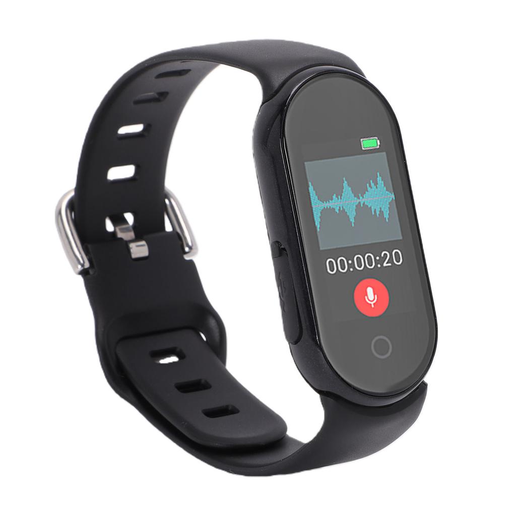 S36A 3 in 1 Portable Recorder with 0.96 inch Screen, Bluetooth Connectivity to App, AI Recording Bracelet, Voice