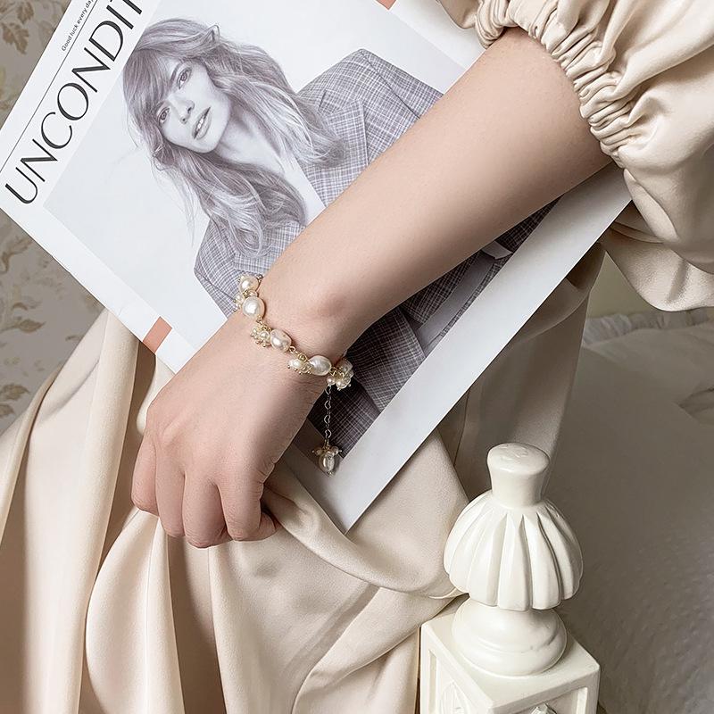 Fairy Baroque Freshwater Pearl Strand Bracelet – Irregular French-Inspired Design for Women