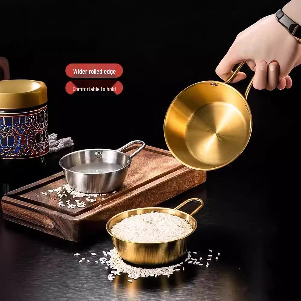 304 Stainless Steel Korean Rice Wine Bowl with Handle – Dipping Sauce Bowl, Hot Oil Pot, Snack Basket, BBQ Essential.