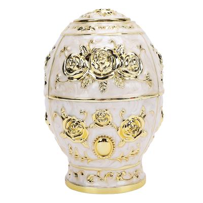 Toothpick Holder Box Innovative Metallic Color Plating Egg Shaped Flat Bottom Toothpick Organizer