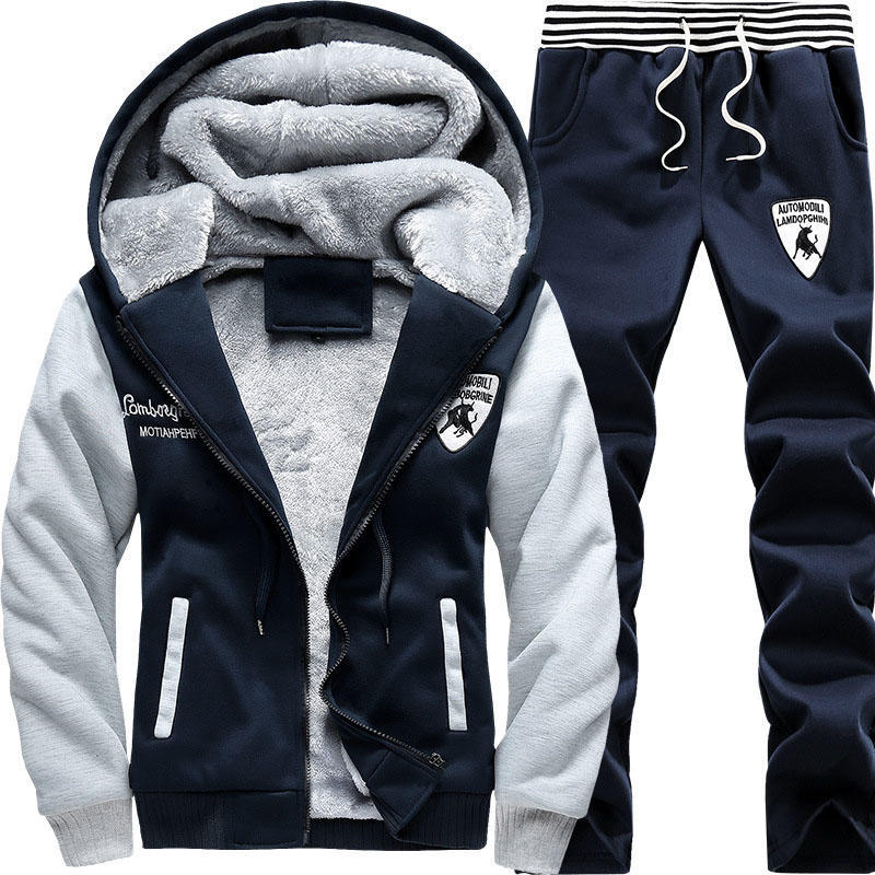 Men's Warm Tracksuits Hoodies+Pants Clothing Sets