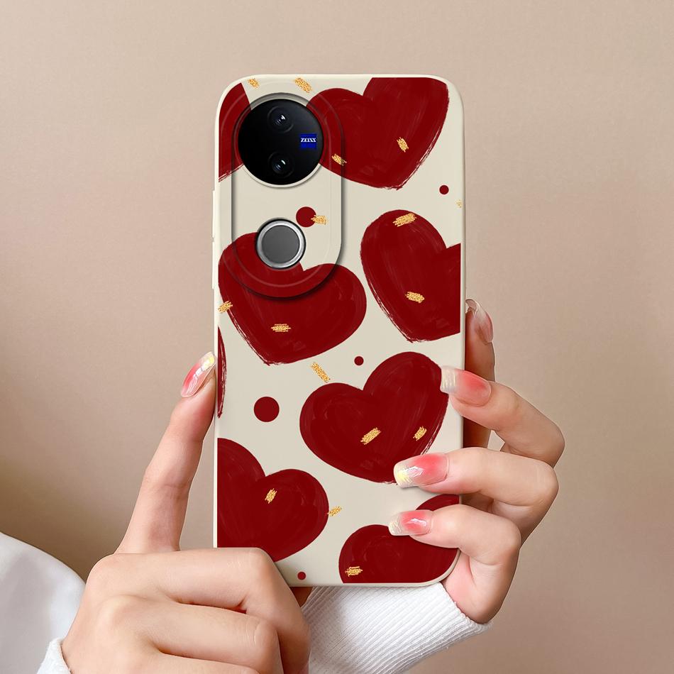 For Vivo V50 Lite Case Cute Cartoon Phone Shell Soft Liquid Silicone Back Cover For Vivo V 50 Full Protection Shockproof Bumper