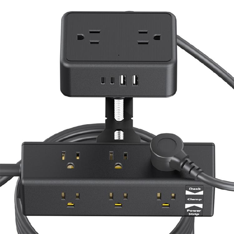 Clamp Mounted MultiCharging Hubs 13AC Outlets USB C Port PD20W Fast Chargers ABS Fireproof Housing Office Essential