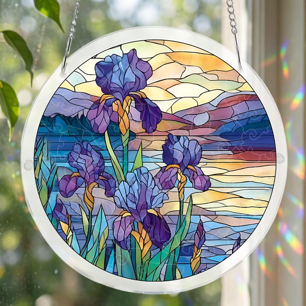 Akrylové puzzle lze zavěsit na dveře, do zahrad, pro vnitřní i venkovní dekoraci. Akrylové puzzle Lapač slunce Závěs na okno