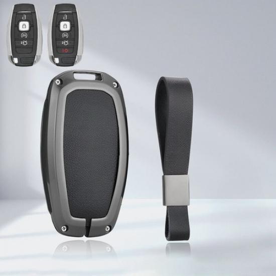 Zinc Alloy Leather TPU Car Key Case Cover For Lincoln MKX MKC MKZ Continental