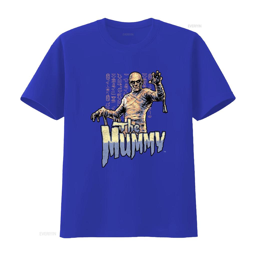 Universal Monster Movies The Mummy Egyptian Hieroglyphs Mens T Shirt vintage Washed Stretched Slightly Unisex designer clothes
