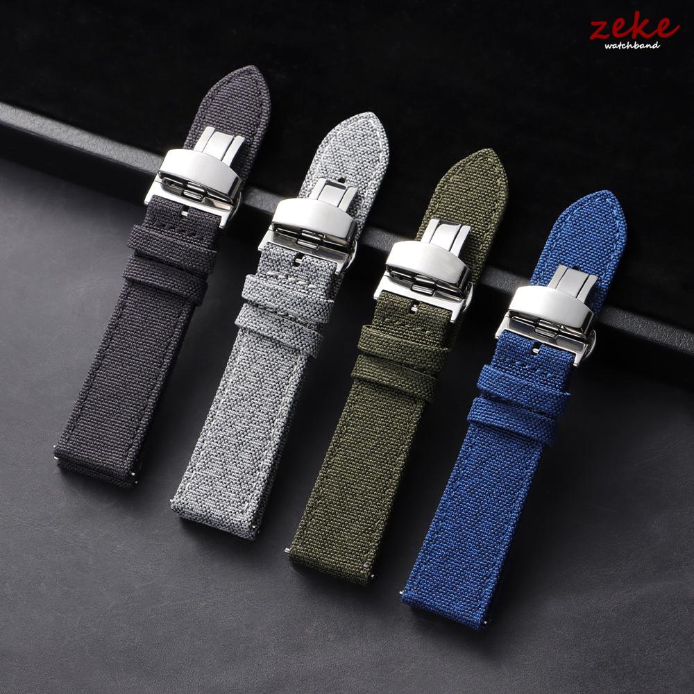 Cinturino per Orologio in Tela di Nylon 20mm 22mm per Seiko per Omega Fibbia a Farfalla Business Impermeabile Uomo Donna Cinturino a Rilascio Rapido