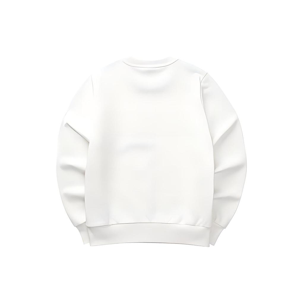 Skechers Colorful Casual Series Letter Round Neck Pullover Sports Sweatshirt Women Sweatshirt Cotton-Candy-White L124W015-0074
