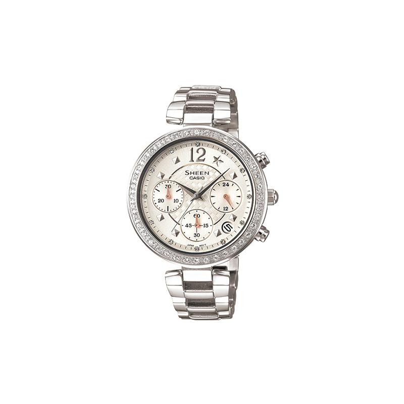

Casio SHEEN Large Dial Three Hands Three Eyes Unicorn Date Display Waterproof Watch Japanese and Korean Watch Quartz Movement Stainless SHN-5014D-7A серебряный