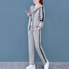 3 Pcs/Set Women Coat Top Pants Set Color Matching Soft Thick Hooded Long Sleeves Zipper Elastic Cuff Lady