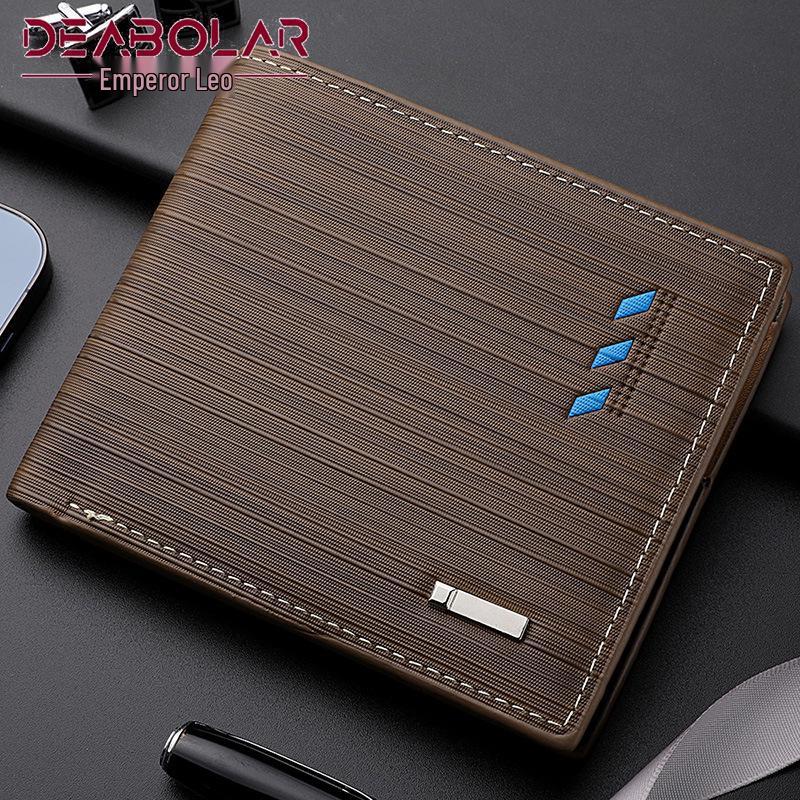 Men's Horizontal PU Leather Wallet - Korean Style Card Holder In-Stock
