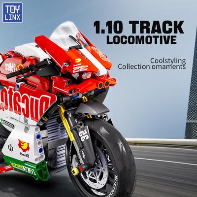 ToylinX 883-teiliges Motorrad-Bauset 1:10 Modellbausatz Baustein Auto für Kind Erwachsene Festliche Geschenke Weihnachten Halloween Ostern
