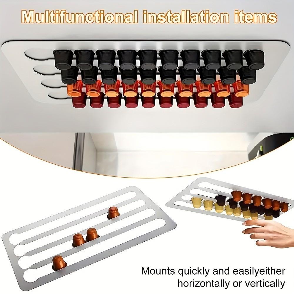 Creative Coffee Capsule Rack Slide Rail Wall-mounted Rack Cabinet Capsule Rack Barista Supplies