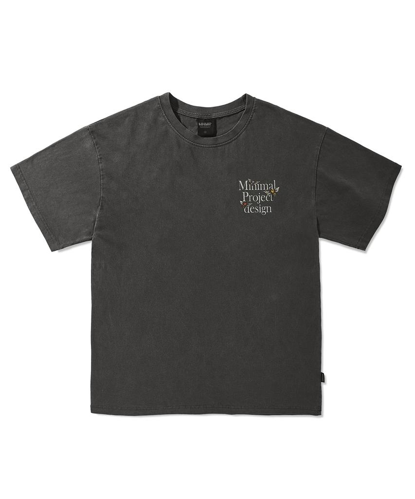 MINIMALPROJECT Helvetica Pigment Short Sleeve T-Shirt Mst165 [Darkgray]