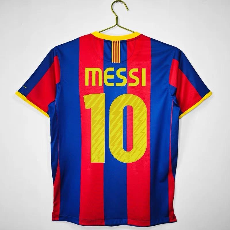 Großhandel Vintage Barcelona Real Madrid Paris AC Santos Spanien Messi Rokaka Ronaldo Trikot