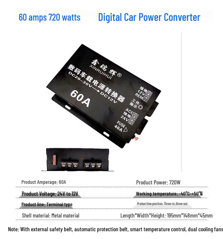24V To 12V High-Power DC Buck Converter for Cars and Trucks